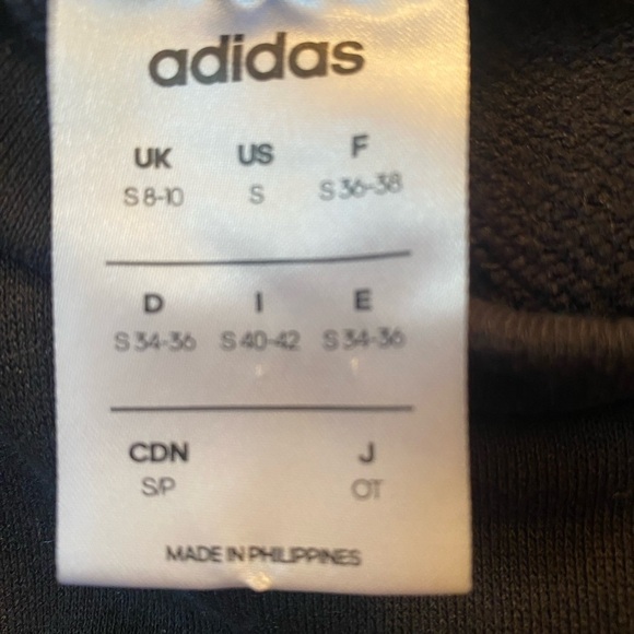 Adidas Unisex Black Crew Neck Logo Sweatshirt with Stripes Down Arms Siz… - Picture 6 of 9